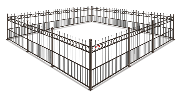 example of an ornamental steel fence in South Jersey