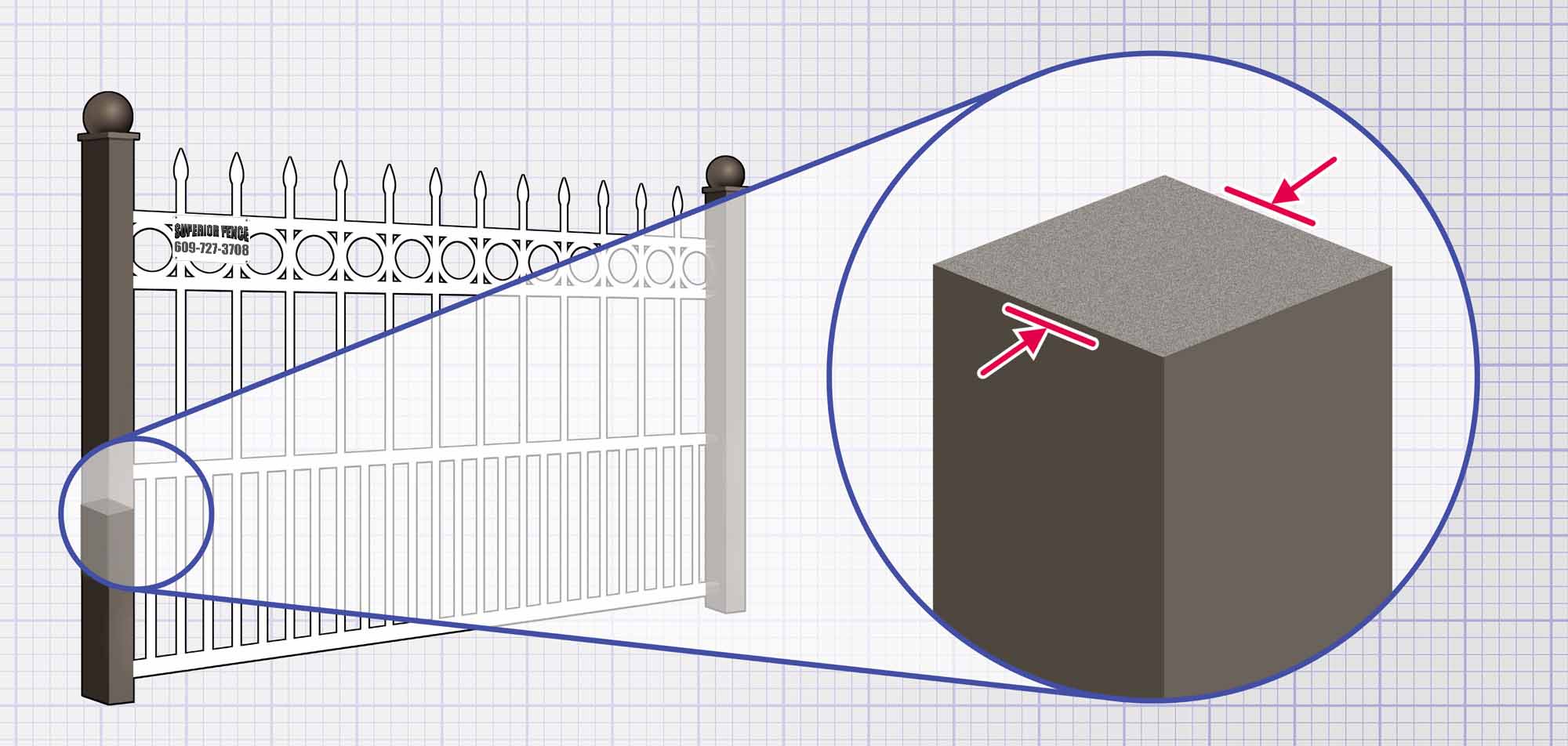Ornamental steel fence features popular in South Jersey